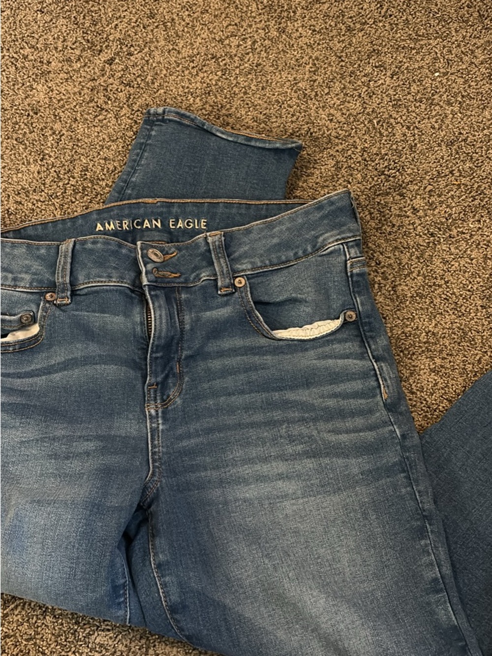 American Eagle Outfitters High Rise Dark Blue Stretch Jeans - Short size